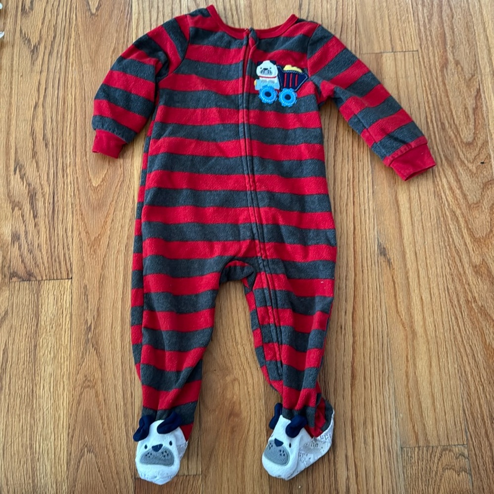 Baby Fleece Dog Footie Pajamas 12 Months